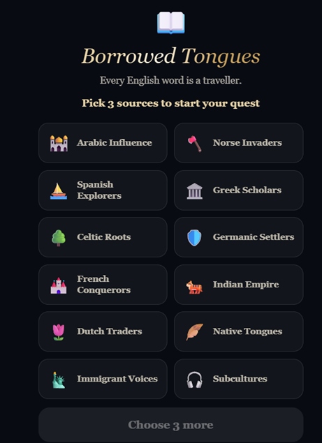 Choose 3 worlds to start your quest